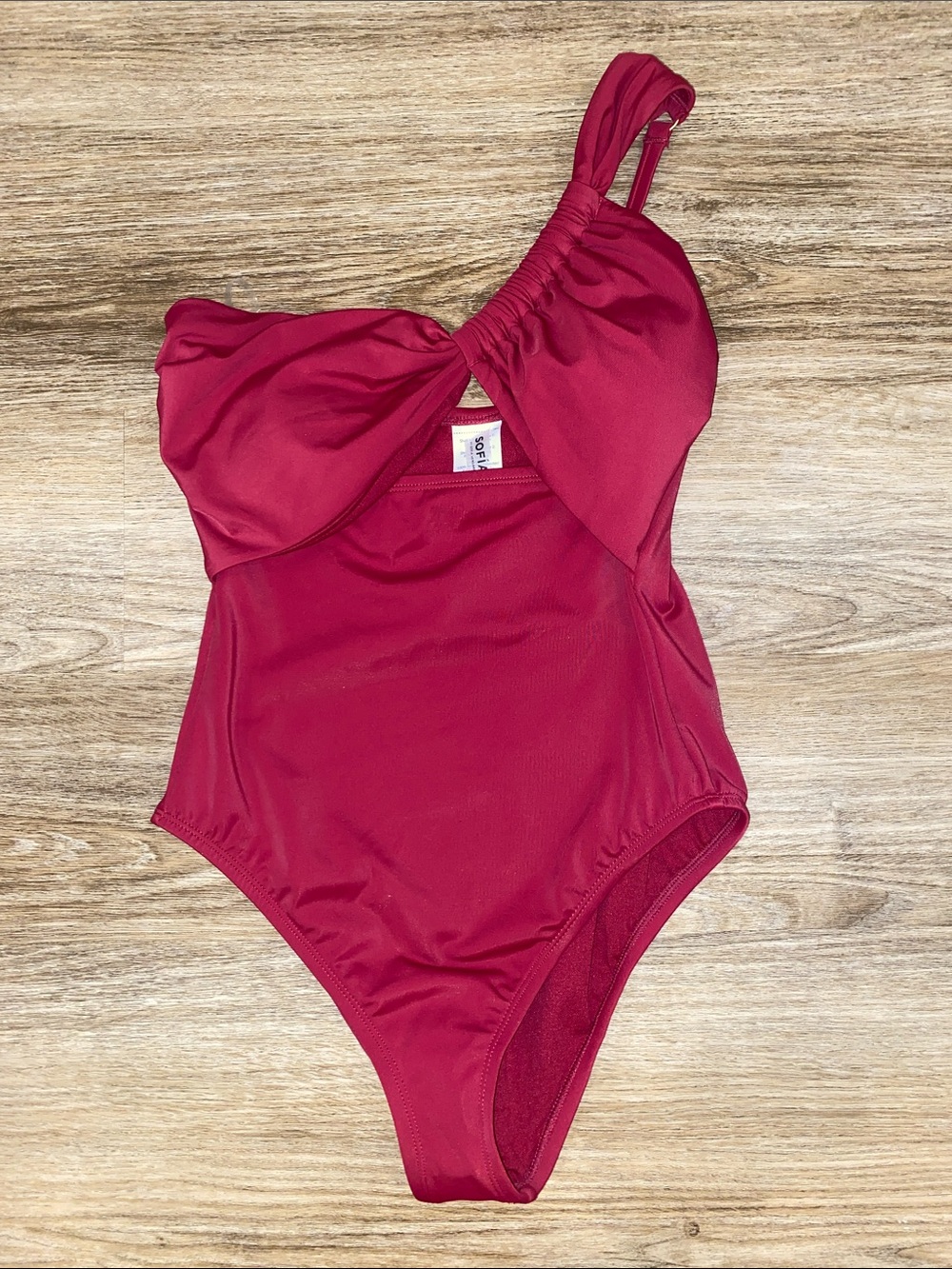 sofia by sofia vergara One-Shoulder Magenta One-Piece Swimsuit